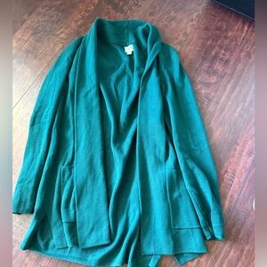 J. Crew green knit cardigan. Size small.